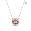 Le Vian® 0.74 CT. T.W. Chocolate Diamond® and Vanilla Diamond® Star Circle Frame Necklace in 14K Strawberry Gold®