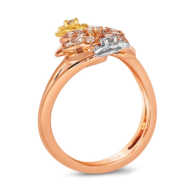 Le Vian® 0.55 CT. T.W. Diamond Flower Bypass Ring in 14K Strawberry Gold®