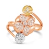 Thumbnail Image 3 of Le Vian® 0.55 CT. T.W. Diamond Flower Bypass Ring in 14K Strawberry Gold®