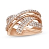 Thumbnail Image 1 of Le Vian® 0.95 CT. T.W. Vanilla Diamond® Multi-Row Crossover Ring in 14K Strawberry Gold®