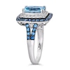 Thumbnail Image 1 of Le Vian® Sea Blue Aquamarine® and Blueberry Sapphire™ with Diamond Double Cushion Frame Ring in 14K Vanilla Gold®