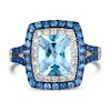 Thumbnail Image 3 of Le Vian® Sea Blue Aquamarine® and Blueberry Sapphire™ with Diamond Double Cushion Frame Ring in 14K Vanilla Gold®