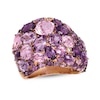 Thumbnail Image 1 of Le Vian® Multi-Shaped Amethyst and 0.13 CT. T.W. Diamond Domed Scatter Ring in 14K Strawberry Gold®