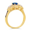 Thumbnail Image 2 of Le Vian® Oval Blueberry Sapphire™ and 0.46 CT. T.W. Diamond Collar Frame Ring in 14K Honey Gold™