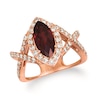 Thumbnail Image 0 of Le Vian® Marquise-Cut Pomegranate Garnet™ and 0.92 CT. T.W. Diamond Frame Crossover Ring in 14K Strawberry Gold®