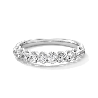 0.80 CT. T.W. Diamond Ten Stone Scallop Edge Anniversary Band in 10K Gold