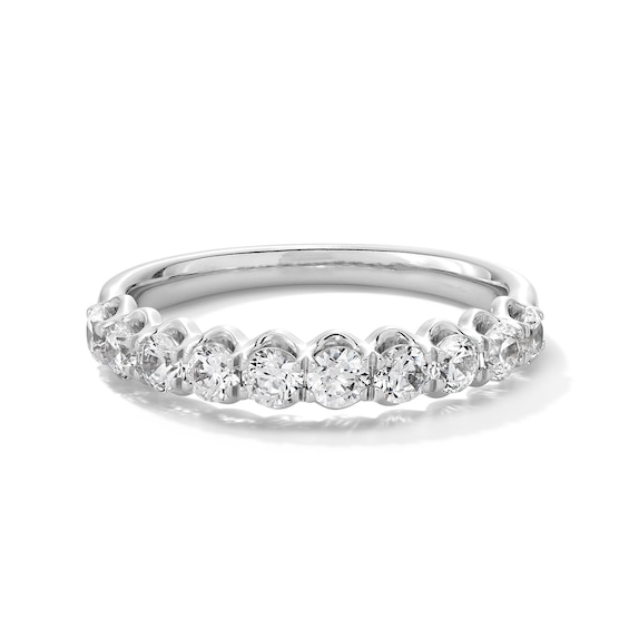 0.80 CT. T.W. Diamond Ten Stone Scallop Edge Anniversary Band in 10K Gold