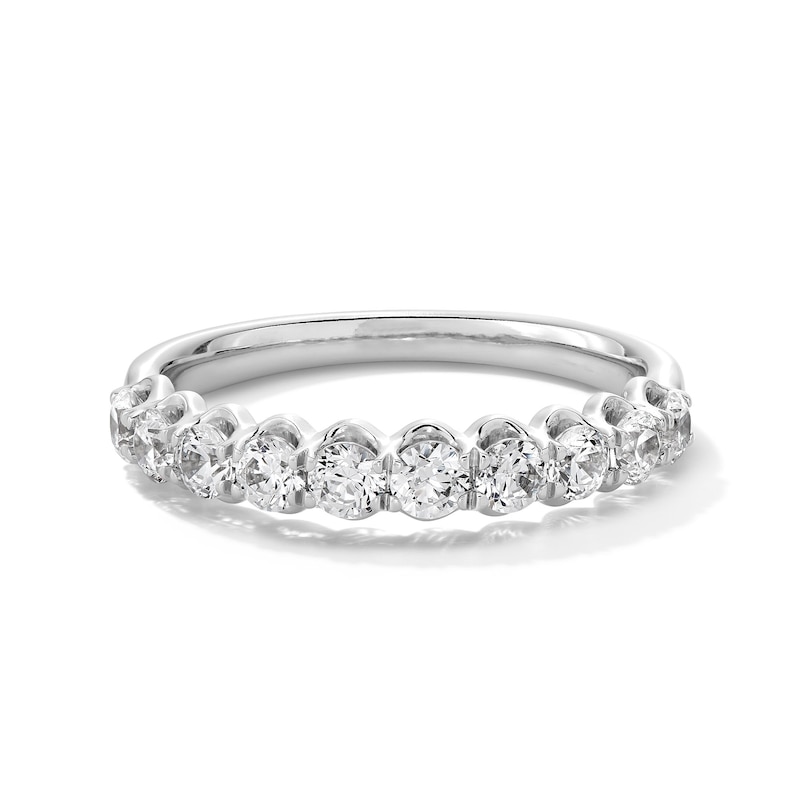 0.80 CT. T.W. Diamond Ten Stone Scallop Edge Anniversary Band in 10K Gold