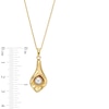 6.0mm Freshwater Cultured Pearl Tulip Pendant in Sculpted Hollow 14K Gold