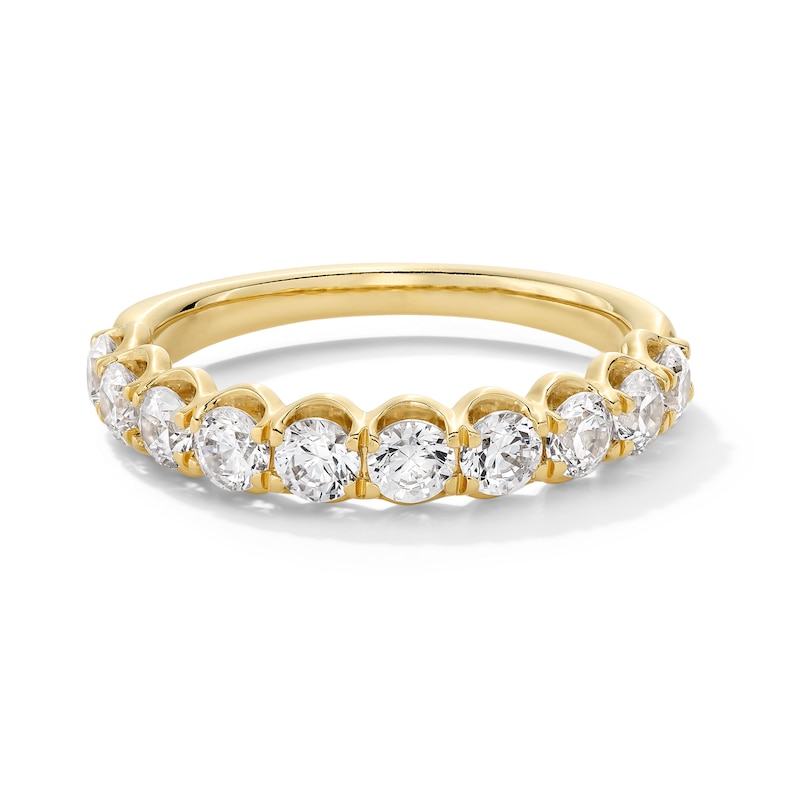 Main Image 1 of 1.20 CT. T.W. Diamond Ten Stone Scallop Edge Anniversary Band in 10K Gold