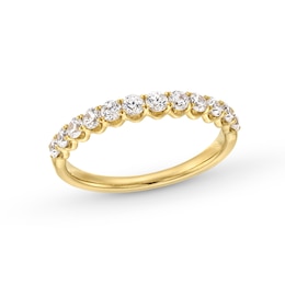 0.60 CT. T.W. Diamond Twelve Stone Scallop Edge Anniversary Band in 10K Gold