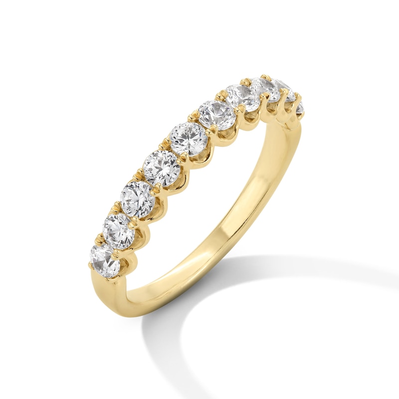 Main Image 3 of 0.80 CT. T.W. Diamond Ten Stone Scallop Edge Anniversary Band in 10K Gold