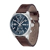 Men's Hugo Boss Skytraveller Brown Leather Strap Chronograph Watch with Blue Dial (Model: 1514194)