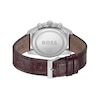 Thumbnail Image 3 of Men's Hugo Boss Skytraveller Brown Leather Strap Chronograph Watch with Blue Dial (Model: 1514194)