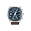 Thumbnail Image 4 of Men's Hugo Boss Skytraveller Brown Leather Strap Chronograph Watch with Blue Dial (Model: 1514194)