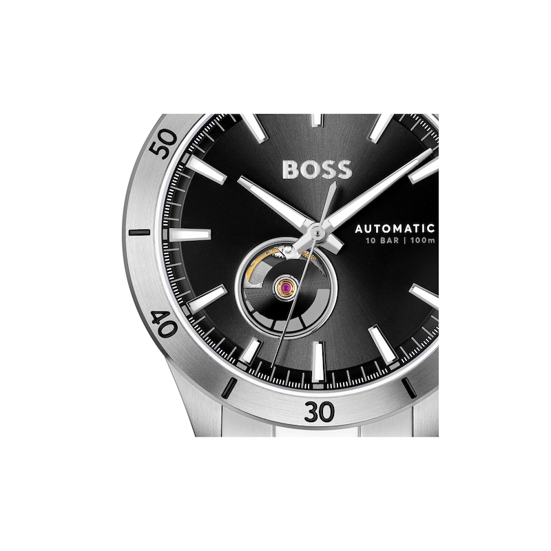 Main Image 4 of Men's Hugo Boss Troper Automatic Watch with Black Dial (Model: 1514202)