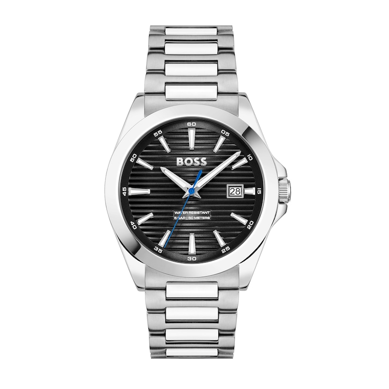 Main Image 1 of Men's Hugo Boss Strike Watch with Textured Black Dial (Model: 1514170)