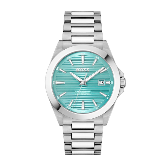 Men's Hugo Boss Strike Watch with Textured Teal Blue Dial (Model: 1514171)