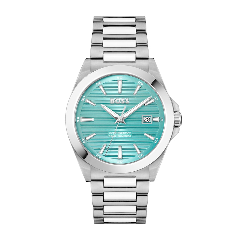 Men's Hugo Boss Strike Watch with Textured Teal Blue Dial (Model: 1514171)