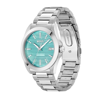 Men's Hugo Boss Strike Watch with Textured Teal Blue Dial (Model: 1514171)