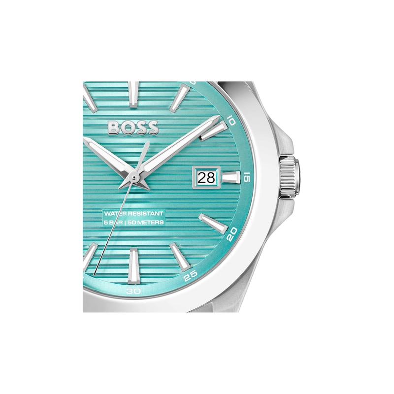 Main Image 4 of Men's Hugo Boss Strike Watch with Textured Teal Blue Dial (Model: 1514171)