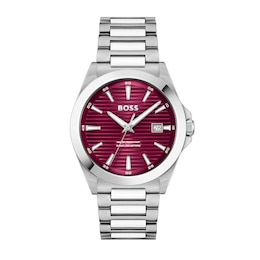 Men's Hugo Boss Strike Watch with Textured Red Dial (Model: 1514174)