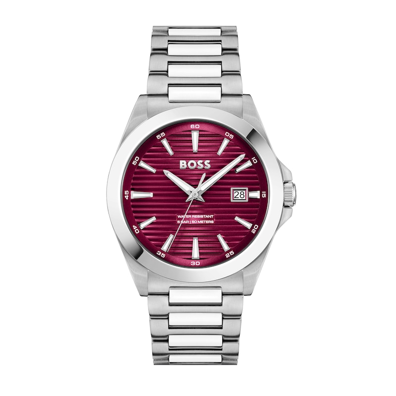 Main Image 1 of Men's Hugo Boss Strike Watch with Textured Red Dial (Model: 1514174)