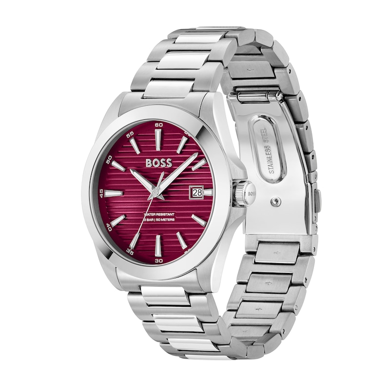 Main Image 2 of Men's Hugo Boss Strike Watch with Textured Red Dial (Model: 1514174)