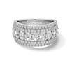 Thumbnail Image 1 of 2.00 CT. T.W. Oval and Round Certified Lab-Created Diamond Multi-Row Anniversary Band in 14K White Gold (F/SI2)