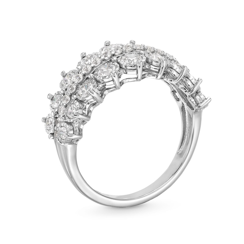 0.50 CT. T.W. Diamond Graduated Triple Row Anniversary Band in 10K White Gold|Peoples Jewellers