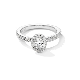 Vera Wang Love Collection 0.80 CT. T.W. Oval Certified Diamond Frame Engagement Ring in 18K White Gold (F/SI2)