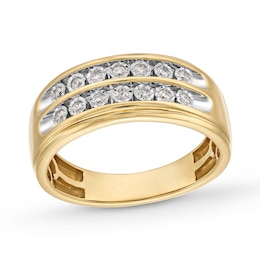 0.20 CT. T.W. Diamond Miracle Double Row Anniversary Band in 10K Gold