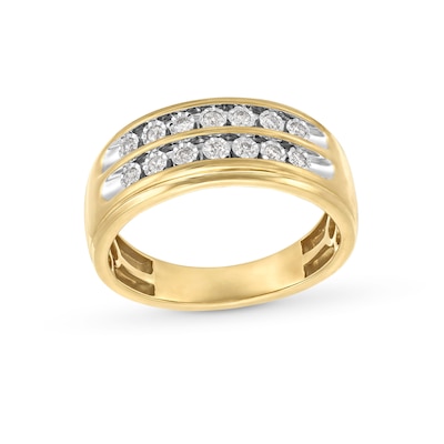 0.20 CT. T.W. Diamond Miracle Double Row Anniversary Band in 10K Gold