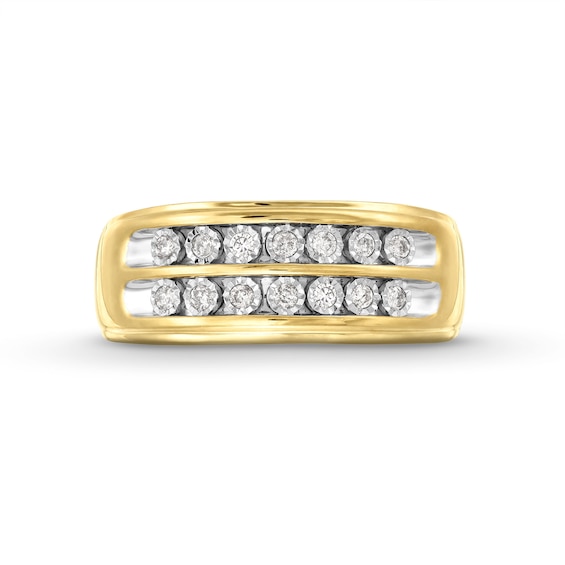 0.20 CT. T.W. Diamond Miracle Double Row Anniversary Band in 10K Gold