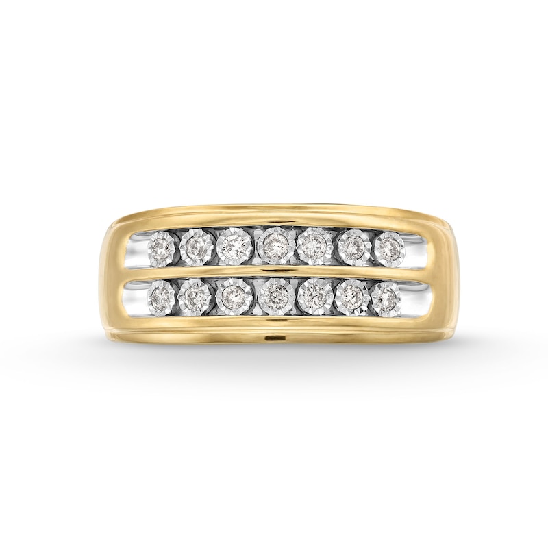 0.20 CT. T.W. Diamond Miracle Double Row Anniversary Band in 10K Gold