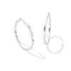 50.0mm Square Tube Hoop Earrings in Hollow Sterling Silver