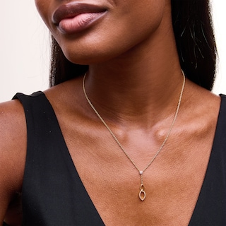 0.085 CT. T.W. Diamond Double Marquise Drop Lariat Necklace in Sterling Silver with 14K Gold Plate