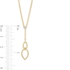 0.085 CT. T.W. Diamond Double Marquise Drop Lariat Necklace in Sterling Silver with 14K Gold Plate