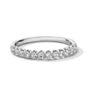 Thumbnail Image 1 of 0.40 CT. T.W. Diamond Twelve Stone Scallop Edge Anniversary Band in 10K White Gold