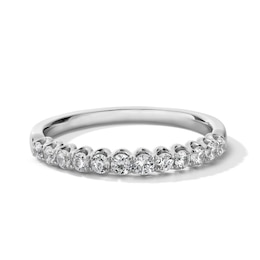 0.40 CT. T.W. Diamond Twelve Stone Scallop Edge Anniversary Band in 10K White Gold