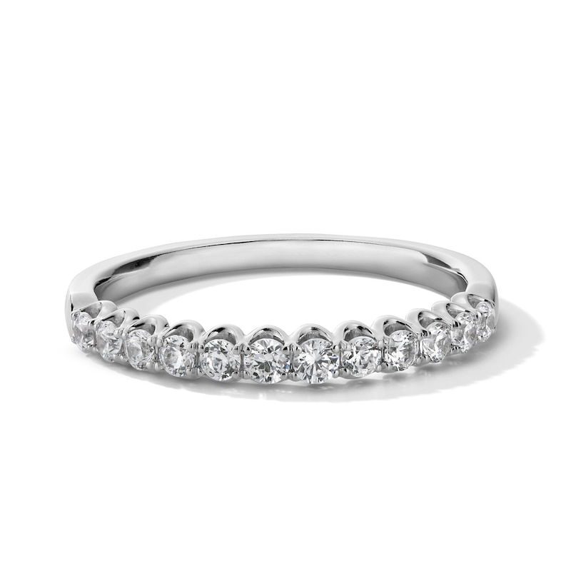 Main Image 1 of 0.40 CT. T.W. Diamond Twelve Stone Scallop Edge Anniversary Band in 10K White Gold