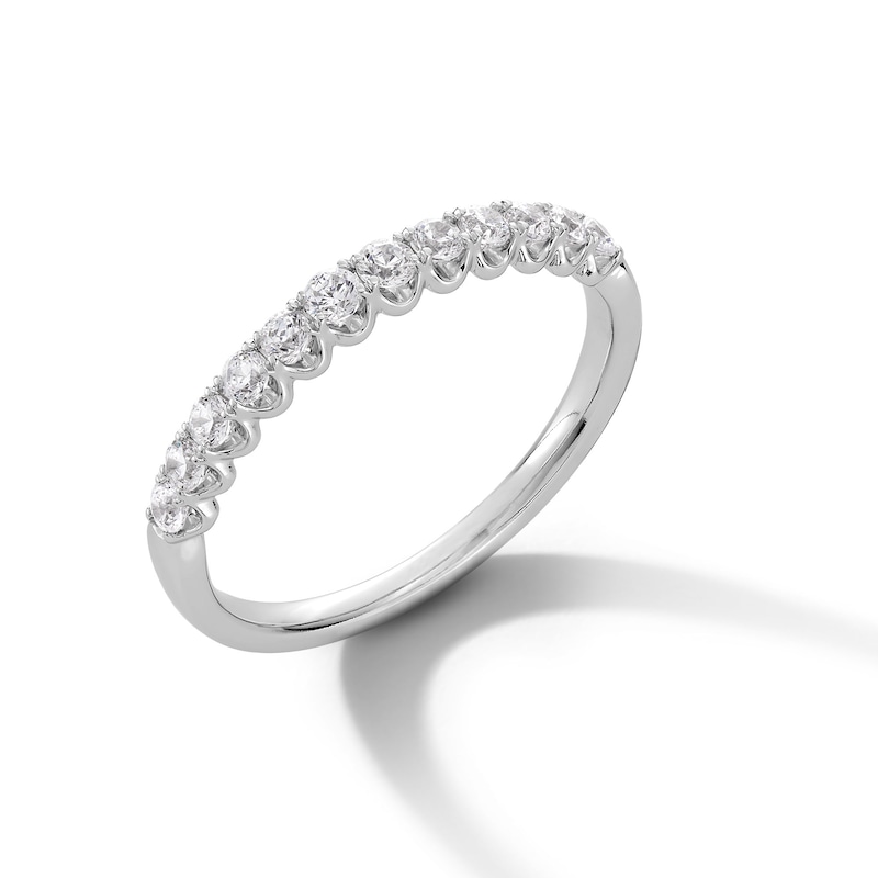 Main Image 2 of 0.40 CT. T.W. Diamond Twelve Stone Scallop Edge Anniversary Band in 10K White Gold