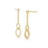 Thumbnail Image 0 of 0.085 CT. T.W. Diamond Double Marquise Chain Drop Earrings in Sterling Silver with 14K Gold Plate