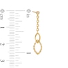 Thumbnail Image 1 of 0.085 CT. T.W. Diamond Double Marquise Chain Drop Earrings in Sterling Silver with 14K Gold Plate