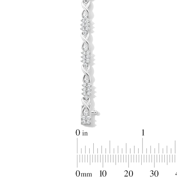 2.00 CT. T.W. Lab-Created Diamond Alternating "X" Link Bracelet in 10K White Gold