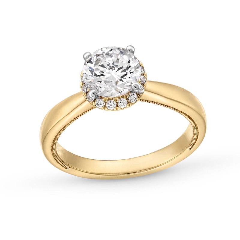 1.40 CT. T.W. Certified Lab-Created Diamond Frame Engagement Ring in 14K Gold (F/SI2)|Peoples Jewellers