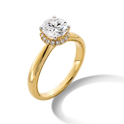 1.40 CT. T.W. Certified Lab-Created Diamond Frame Engagement Ring in 14K Gold (F/SI2)