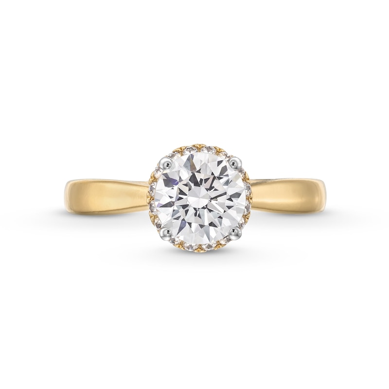 1.40 CT. T.W. Certified Lab-Created Diamond Frame Engagement Ring in 14K Gold (F/SI2)|Peoples Jewellers