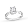 Thumbnail Image 0 of 1.40 CT. T.W. Emerald-Cut Certified Lab-Created Diamond Frame Engagement Ring in 14K White Gold (F/SI2)