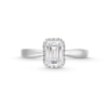 1.40 CT. T.W. Emerald-Cut Certified Lab-Created Diamond Frame Engagement Ring in 14K White Gold (F/SI2)